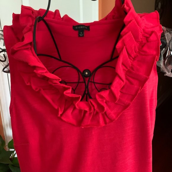Talbots Red Ruffle Neck Dress - Picture 6 of 6